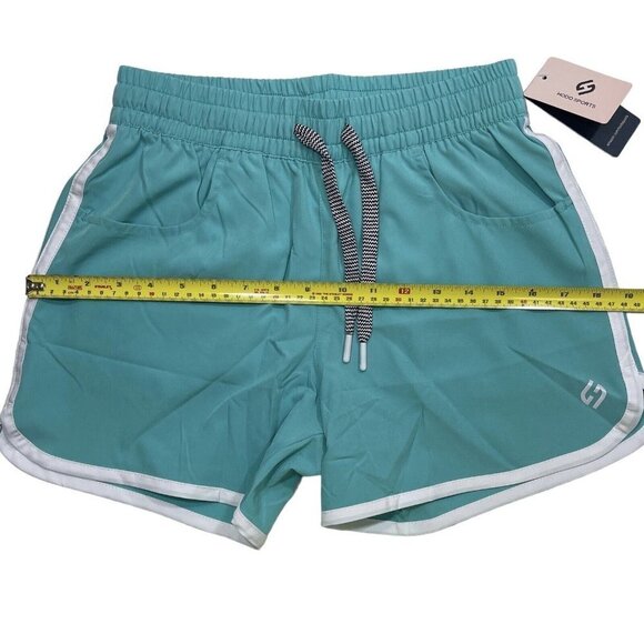 HODO SPORTS Women's Running Workout Shorts Size XS Green‎ Teal Drawstring NWT - Picture 9 of 12